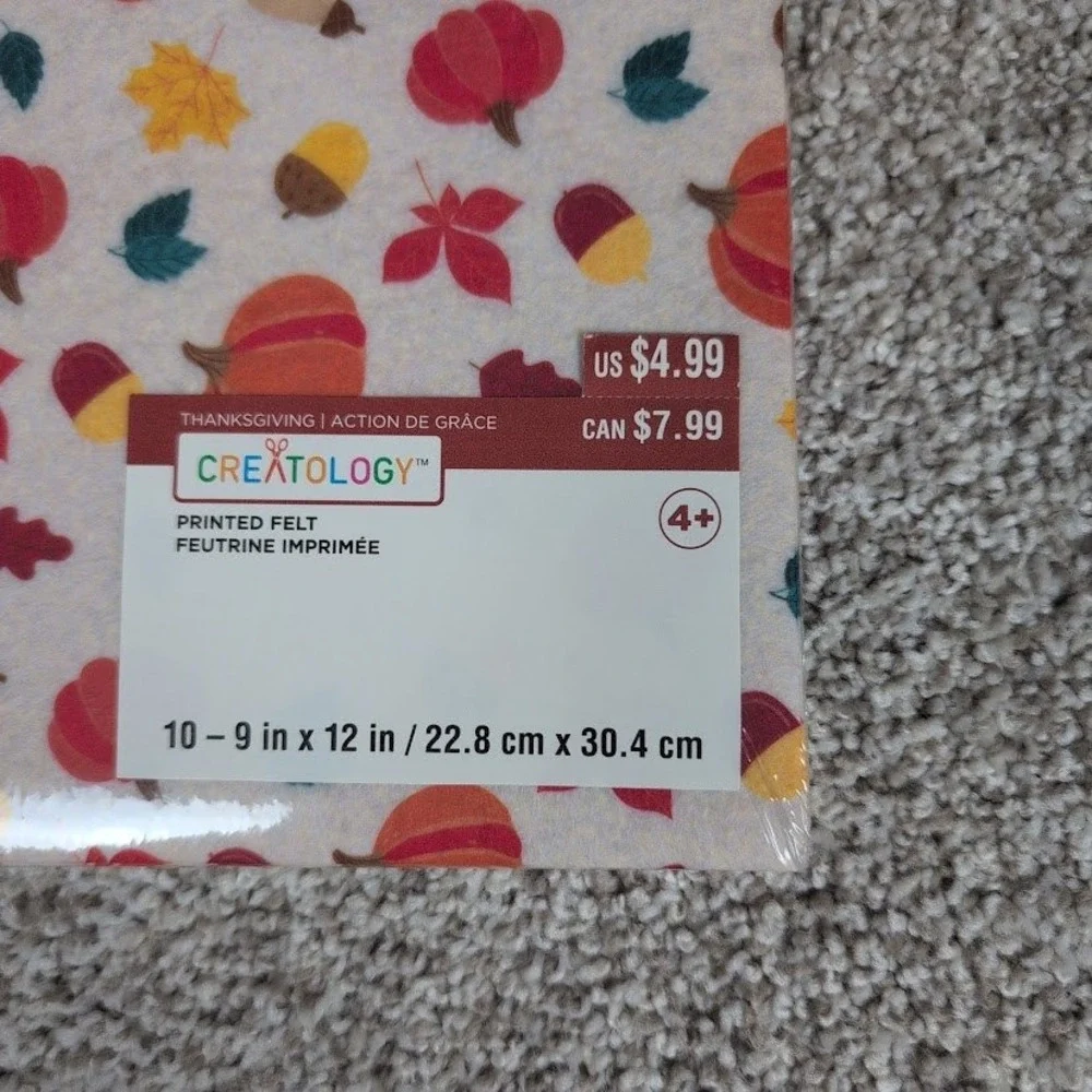 Creatology Thanksgiving Printed‎ Felt Fabric Sheet Fall Harvest Pumpkins